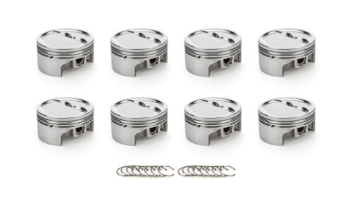 Piston - AutoTec - Forged - Dished - 4.155 in Bore - 1.5 x 1.5 x 3.0 mm Ring Grooves - Minus 23.40 cc - Small Block Chevy - Set of 8
