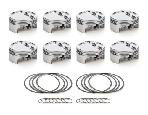Piston - AutoTec - Forged - Dished - 4.125 in Bore - 1.5 x 1.5 x 3.0 mm Ring Grooves - Minus 23.80 cc - Small Block Ford - Set of 8