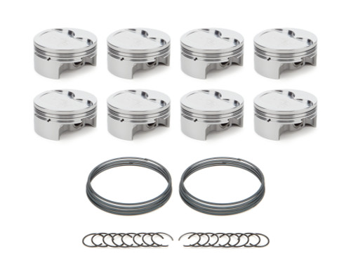 Piston - AutoTec - Forged - Dished - 4.125 in Bore - 1.5 x 1.5 x 3.0 mm Ring Grooves - Minus 6.00 cc - GM LS-Series - Set of 8