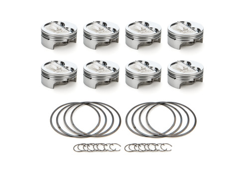 Piston - AutoTec - Forged - Dished - 4.125 in Bore - 1.5 x 1.5 x 3.0 mm Ring Grooves - Minus 16.00 cc - GM LS-Series - Set of 8