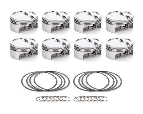 Piston - AutoTec - Forged - Dished - 4.040 in Bore - 1.5 x 1.5 x 3.0 mm Ring Grooves - Minus 19.40 cc - Small Block Chevy - Set of 8