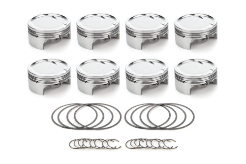 Piston - AutoTec - Forged - Dished - 4.130 in Bore - 1.5 x 1.5 x 3.0 mm Ring Grooves - Minus 20.90 cc - GM LS-Series - Set of 8