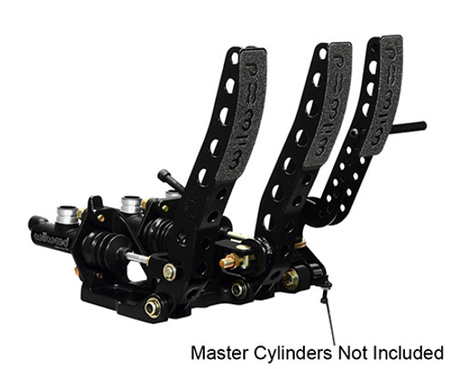 Pedal Assembly - Gas / Brake / Clutch - 5.25 to 1 Ratio - Throttle Linkage - Forward Floor Mount - Aluminum - Black Paint - Kit