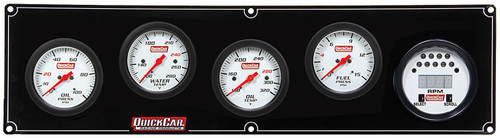 Gauge Panel Assembly - Extreme - Fuel Pressure / Oil Pressure / Oil Temperature / Digital Tachometer / Water Temperature - 2-5/8 in Diameter - White Face - Warning Light - Kit