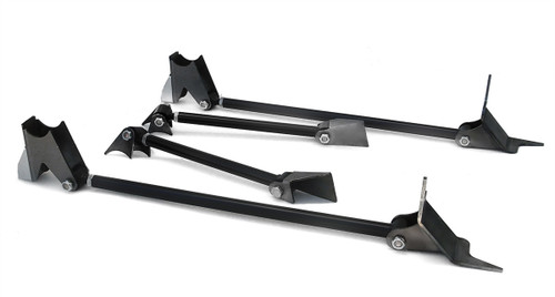 Four Link Kit - Weld-On - Triangulated - Brackets / Hardware Included - Steel - Black Powder Coat - Universal - Kit