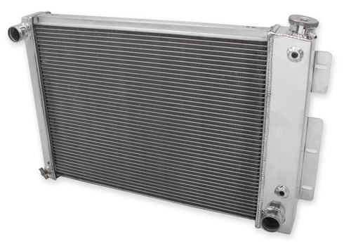 Radiator - Frostbite - 27.5 in W x 18.5 in H - Crossflow - Driver Side Inlet - Passenger Side Outlet - Aluminum - Polished - GM F-Body 1967-69 - Each
