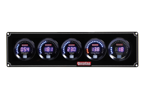 Gauge Panel Assembly - Digital - Oil Pressure / Water Temperature / Oil Temperature / Voltmeter / Tachometer - Black Face - Kit