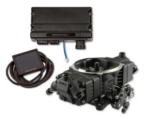 Fuel Injection - Terminator X Stealth - Throttle Body - Square Bore - Aluminum - Black - GM LS-Series - Kit