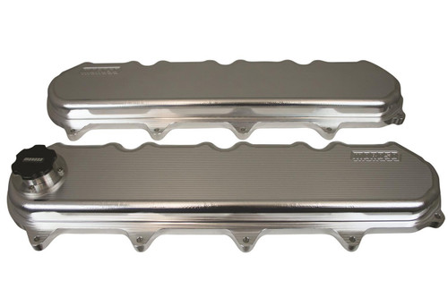 Valve Cover - Stock Height - Screw-On Cap Included - Billet Aluminum - Natural - GM GenV LT-Series - Pair