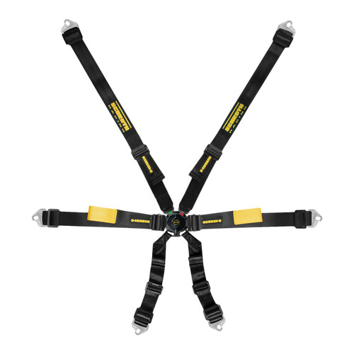 Harness - Enduro 2x2 - 6 Point - Camlock - FIA Approved - Pull Down Adjust - Snap-On / Wrap Around - Black - Kit