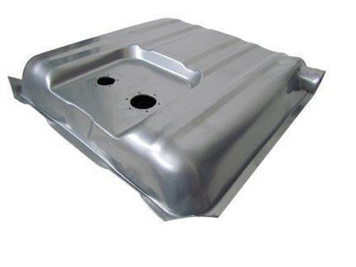 Fuel Tank - Sniper EFI - 15-1/2 gal - 255 lph Pump - 1/4 in NPT Outlet - 1/4 in NPT Return - Sending Unit - Steel - Silver Powder Coat - Chevy Fullsize Car 1955-56 - Kit