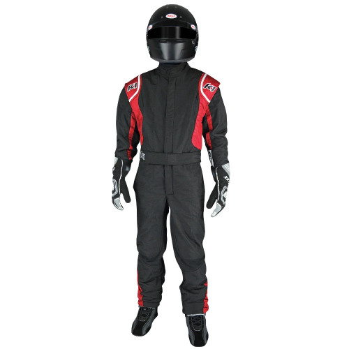 Driving Suit - Precision II - 1-Piece - SFI 3.2A/5 - Double Layer - Nomex - Black / Red - Youth 3X-Small - Each