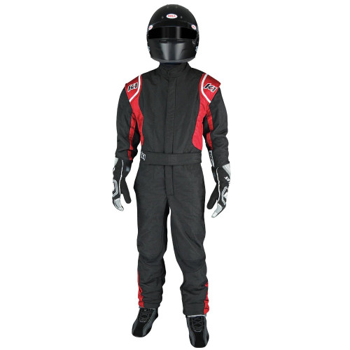 Driving Suit - Precision II - 1-Piece - SFI 3.2A/5 - Double Layer - Nomex - Black / Red - Youth 5X-Small - Each