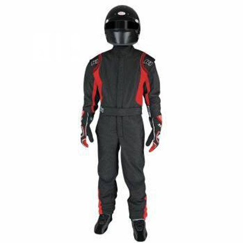 Driving Suit - Precision II - 1-Piece - SFI 3.2A/5 - Double Layer - Nomex - Black / Red - Youth 6X-Small - Each
