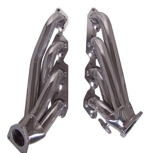 Headers - Shorty - 1-3/4 in Primary - Stock Collector Flange - Stainless - Metallic Ceramic - GM LS-Series - GM Fullsize SUV / Truck 2001-03 - Pair