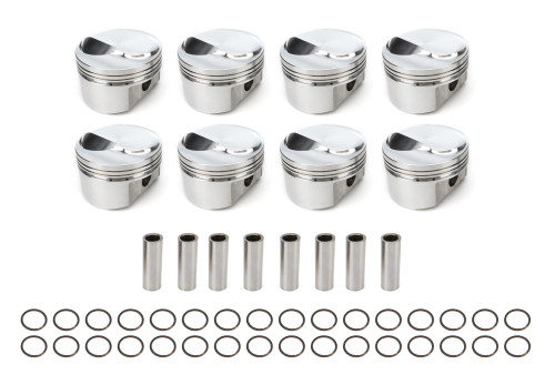 Piston - Forged - 4.560 in Bore - 1/16 in x 1/16 in x 3/16 in Ring Grooves - Plus 17.00 cc - Big Block Chevy - Set of 8 Piston - Forged - 4.560 in Bore - 1/16 in x 1/16 in x 3/16 in Ring Grooves - Plus 17.00 cc - Big Block Chevy - Set of 8
