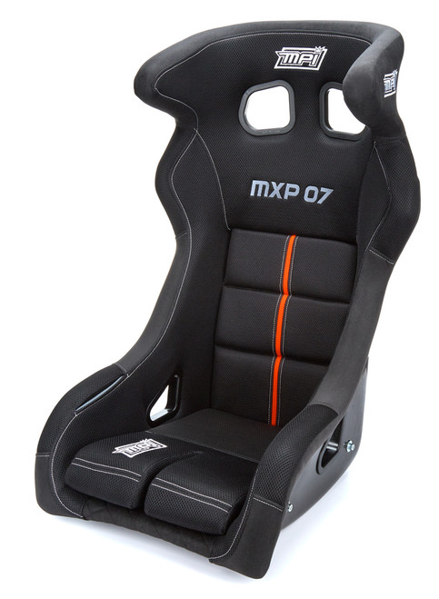 Seat - MXP 07 - FIA Approved - Side Bolsters - Harness Openings - Fiberglass - Black - Each