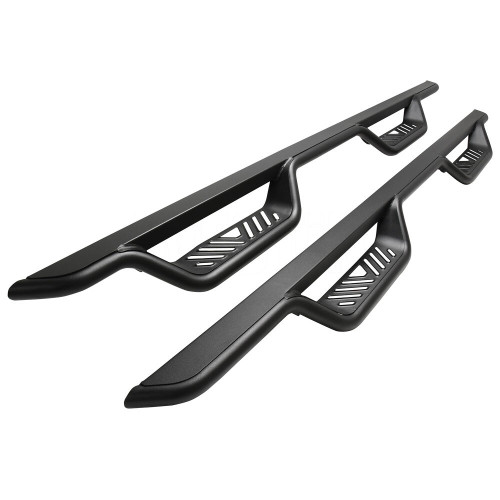 Step Bars - Outlaw Drop - Mount Kit Included - Steel - Black Powder Coat - SuperCrew Cab - Ford Fullsize Truck 2015-22 - Pair
