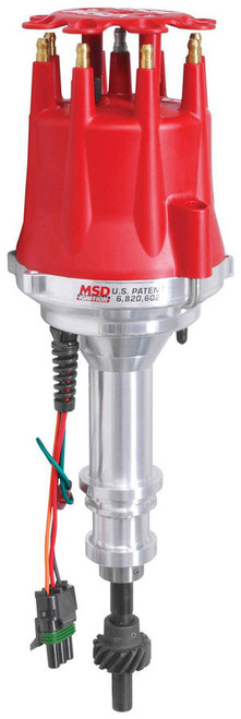 Distributor - Pro-Billet - Digital E-Curve - Magnetic Pickup - Electronic Advance - HEI Style Terminal - Red - Small Block Ford - Each