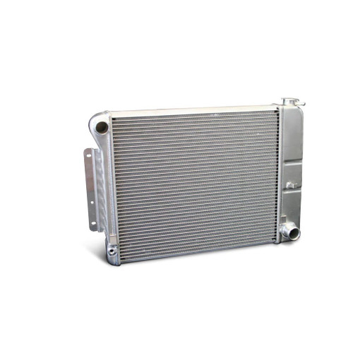 Radiator - Direct Fit - 26 in W x 18.5 in H x 3.25 in D - Single Pass - Driver Side Inlet - Passenger Side Outlet - Manual Transmission - Aluminum - Natural - GM F-Body 1967-69 - Each Radiator - Direct Fit - 26 in W x 18.5 in H x 3.25 in D - Single Pass - Driver Side Inlet - Passenger Side Outlet - Manual Transmission - Aluminum - Natural - GM F-Body 1967-69 - Each