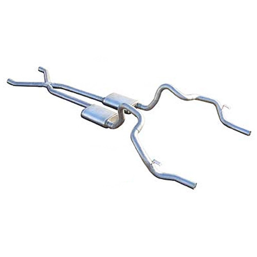 Exhaust System - Street Pro X-Pipe System - Header-Back - 3 in Diameter - 3 in Tips - Stainless - GM F-Body 1970-74 - Kit