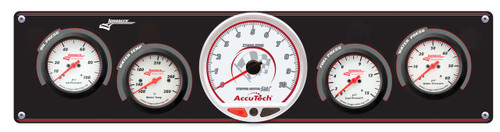 Gauge Panel Assembly - Sportsman Elite - Analog - Fuel Pressure / Oil Pressure / Tachometer / Water Pressure / Water Temperature - 4-1/2 in / 2-5/8 in Diameter - White Face - Kit