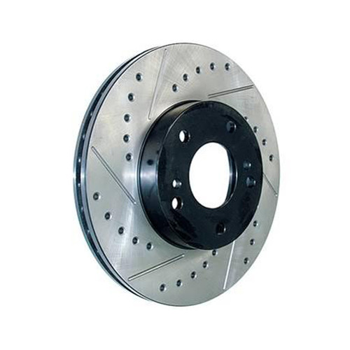 Brake Rotor - Premium - Front - Passenger Side - Drilled / Slotted - 323 mm OD - 32 mm Thickness - 6 x 114.3 mm Bolt Pattern - Iron - Black Paint - Cadillac SRX 2004-09 - Each