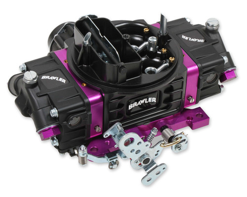 Carburetor - Brawler Street - 4-Barrel - 750 CFM - Square Bore - Electric Choke - Mechanical Secondary - Dual Inlet - Black / Purple Anodized - Each