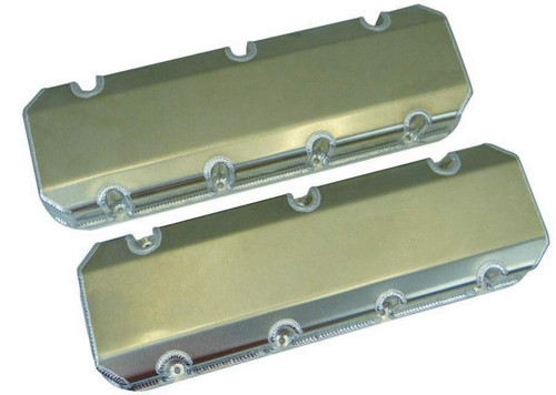 Valve Cover - Short - Billet Rail - Fabricated Aluminum - Natural - Brodix SR20 Heads - Big Block Chevy - Pair