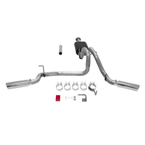 Exhaust System - American Thunder - Cat-Back - 2-1/2 in Tailpipe - 3-1/2 in Tips - Stainless - Black / Natural - Toyota Compact Truck 2016-21 - Kit