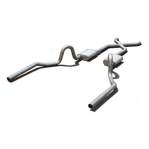 Exhaust System - Street Pro X-Pipe System - Header-Back - 3 in Diameter - 3 in Tips - Stainless - GM A-Body 1964-72 - Kit