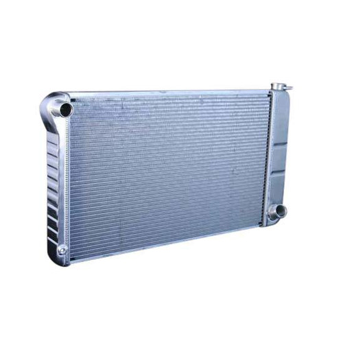 Radiator - Direct Fit - 33 in W x 18.5 in H x 3.25 in D - Single Pass - Driver Side Inlet - Passenger Side Outlet - Automatic Transmission - Aluminum - Natural - GM Fullsize Truck 1967-72 - Each