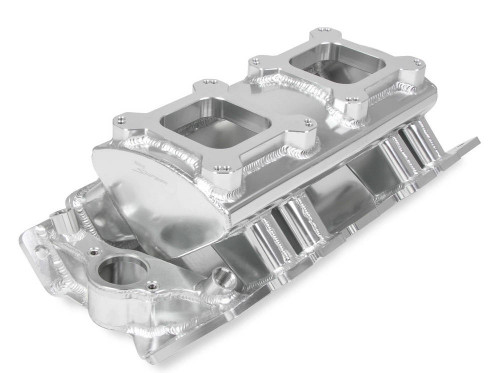 Intake Manifold - Sniper Sheet Metal Fabricated - Dual Square Bore - Single Plane - Rectangle Port - Sniper Logo - Aluminum - Natural - Big Block Chevy - Kit