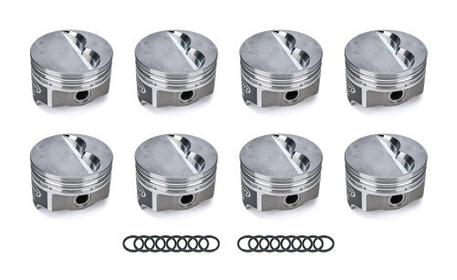Piston - Premium Forged - Forged - 4.030 in Bore - 1/16 x 1/16 x 3/16 in Ring Grooves - Minus 4.90 cc - Small Block Chevy - Set of 8