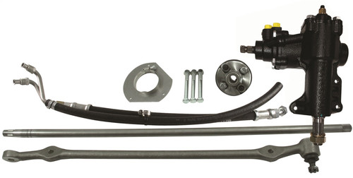 Steering Box - Power - 14 to 1 Ratio - Joints / Lines - Iron - Ford V8 - Ford Mustang 1965-66 - Kit