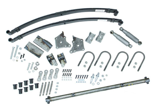 Rear Suspension Kit - Brackets / Hardware / Leaf Spring / Shocks - Steel - Natural - Chevy Truck 1947-54 - Kit