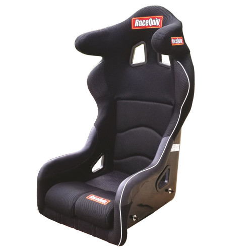 Seat - Non-Reclining - FIA Approved - 16 in Wide - Side Bolsters - Harness Openings - Fiberglass Composite - Fabric - Black - Each