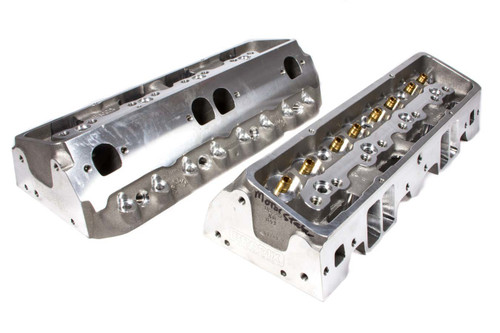 Cylinder Head - DS 225 - Bare - 2.080 / 1.600 in Valves - 225 cc Intake - 68 cc Chamber - Angle Plug - Aluminum - Small Block Chevy - Pair