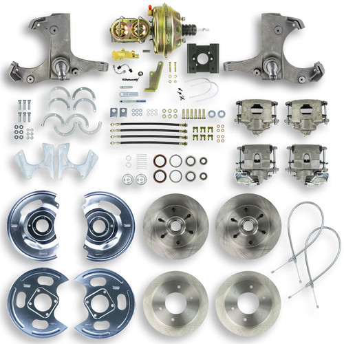 Brake System - Street Series - Disc Conversion - Front / Rear - 1 Piston Caliper - 11 in Rotors - Iron - Natural - 2WD - GM Fullsize Truck 1963-66 - Kit