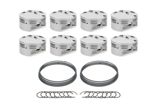 Piston - AutoTec - Dished - Forged - 4.075 in Bore - 1.5 x 1.5 x 3.0 mm Ring Grooves - Minus 22.90 cc - GM LS-Series - Set of 8