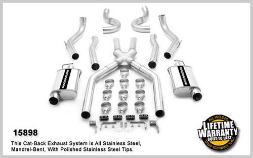 Exhaust System - Street Series - Cat-Back - 3 in Diameter - Stainless - Natural - V8 - GM A-Body 1968-72 - Kit