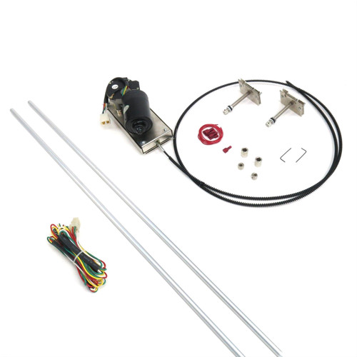 Windshield Wiper Kit - Heavy Duty - Brackets / Hardware / Motor / Wiring - Universal - Kit