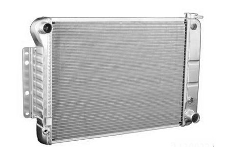 Radiator - Direct Fit - 27.5 in W x 18.5 in H x 3.25 in D - Single Pass - Driver Side Inlet - Passenger Side Outlet - Automatic Transmission - Aluminum - Natural - GM F-Body 1967-69 - Each Radiator - Direct Fit - 27.5 in W x 18.5 in H x 3.25 in D - Single Pass - Driver Side Inlet - Passenger Side Outlet - Automatic Transmission - Aluminum - Natural - GM F-Body 1967-69 - Each