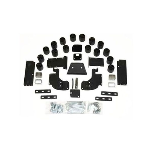 Body Lift - 3 in Lift - Front / Rear Bumper Brackets - Hardware Included - Nylon / Steel - Black / Zinc Oxide - Gas - Dodge Ram Fullsize Truck 2003-05 - Kit