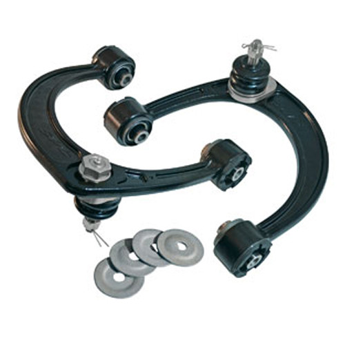 Control Arm - Tubular - Adjustable - Upper - Steel / Rubber Bushings - Steel - Black Paint - Toyota Midsize Truck 2005-22 - Pair