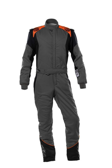 Driving Suit - PRO-TX Series - 1-Piece - SFI 3.2A/5 - Multi-Layer - Fire Retardant Fabric - Gray / Orange - Large - Each