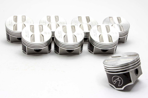 Piston - Speed Pro - Forged - 4.040 in Bore - 5/64 x 5/64 x 3/16 in Ring Grooves - Minus 5.40 cc - Coated Skirt - Small Block Chevy - Set of 8