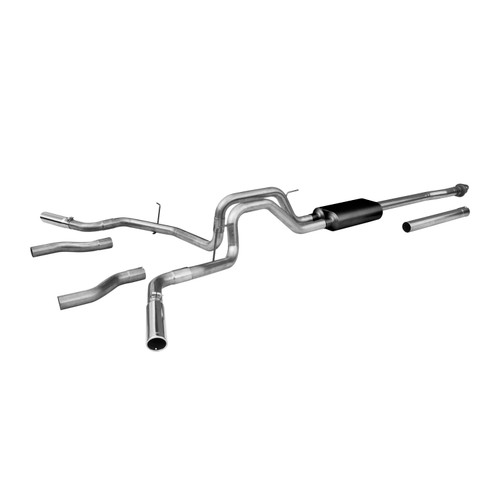 Exhaust System - Force II - Cat-Back - 3 in Tailpipe - 3 in Tips - Stainless - Natural - Ford Fullsize Truck 2009-13 - Kit