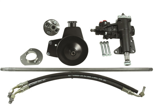 Steering Box - Power - 14 to 1 Ratio - Brackets / Joints / Lines / Pump - Iron - Small Block Ford - Ford Mustang 1965-66 - Kit Steering Box - Power - 14 to 1 Ratio - Brackets / Joints / Lines / Pump - Iron - Small Block Ford - Ford Mustang 1965-66 - Kit