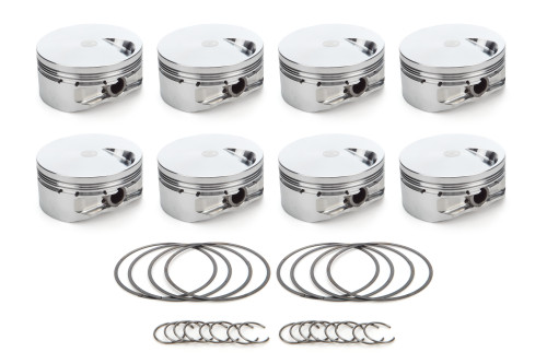 Piston - AutoTec - Flat Top - Forged - 4.600 in Bore - 1.5 x 1.5 x 3.0 mm Ring Grooves - Minus 3.00 cc - Big Block Chevy - Set of 8